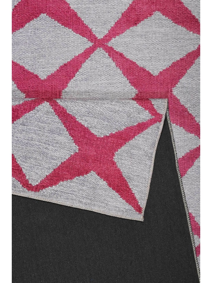 ESPRIT Kurzflorteppich CALEDON in grau rot günstig kaufen