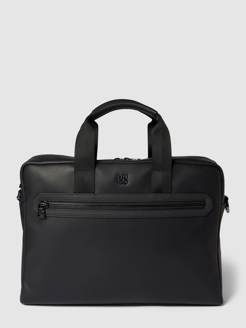 Laptoptasche mit Label-Detail Modell 'Elliott' in schwarz