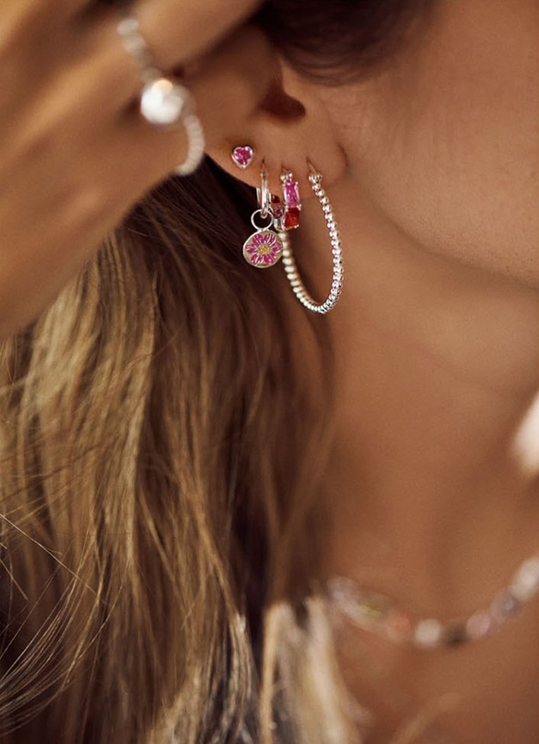 Anna + Nina Solstice Big silver hoop earrings