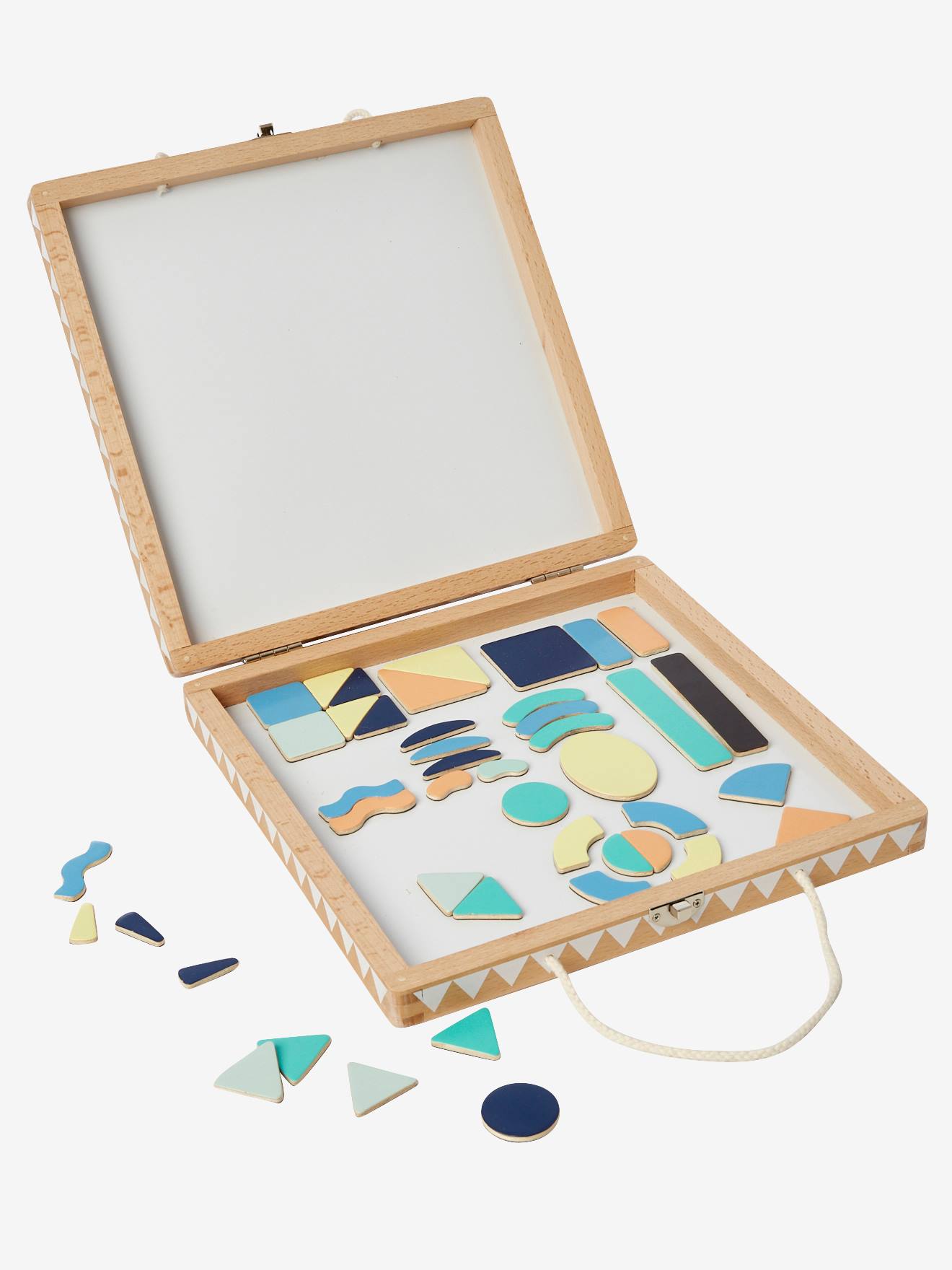 Vertbaudet Kinder Spielbox mit Magnet-Klötzen, Holz FSC - mehrfarbig