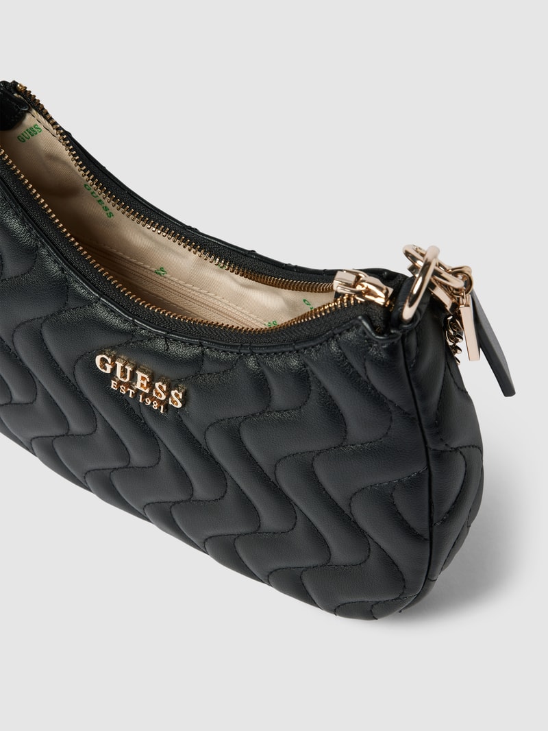 Handtasche mit Steppnähten Modell 'ECO' in schwarz