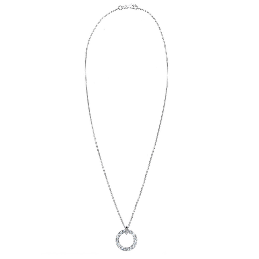 Elli Elli Collier Femmes Pendentif Géo Cercle avec cristaux en argent sterling 925 collier
