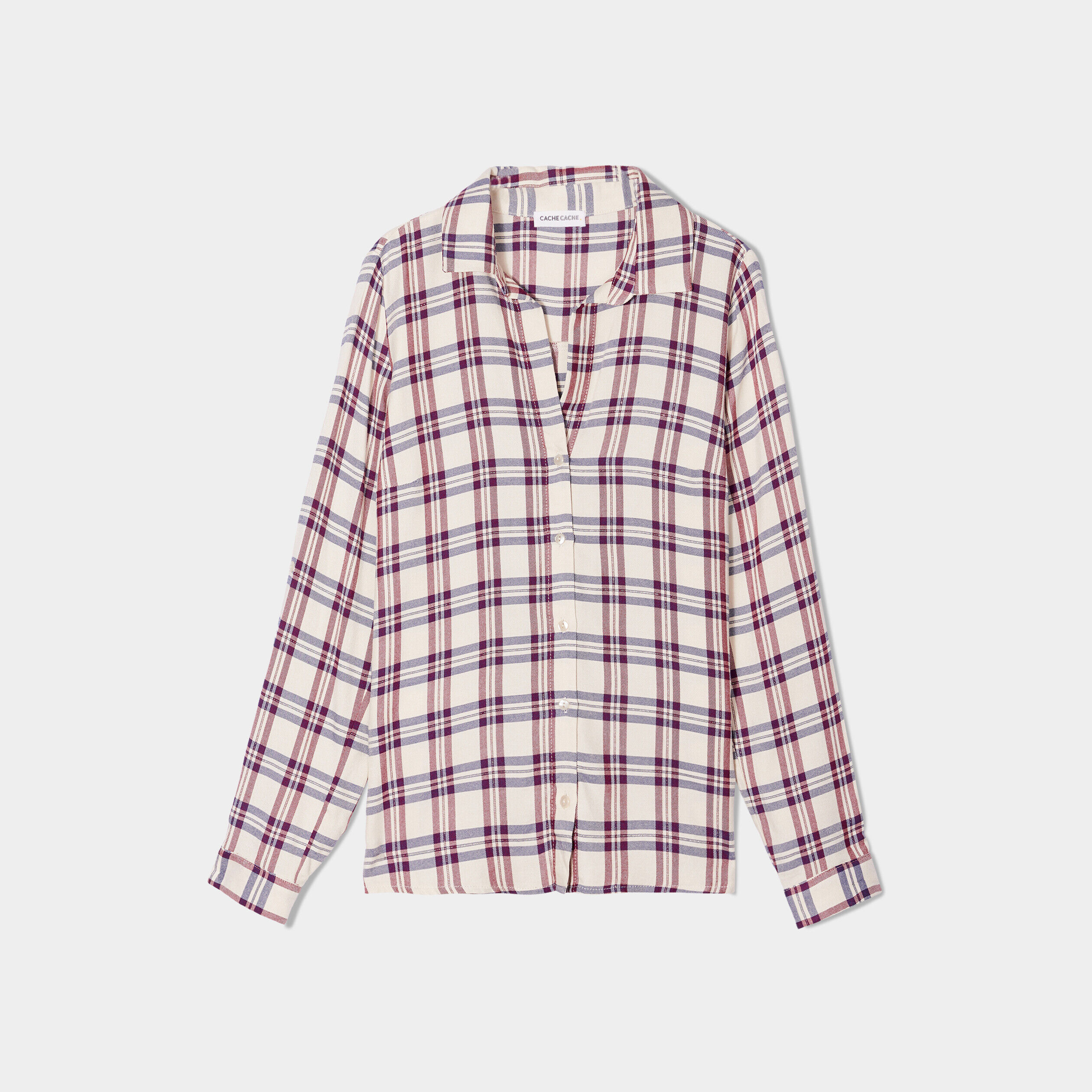 Chemise manches longues creme femme | Cache Cache