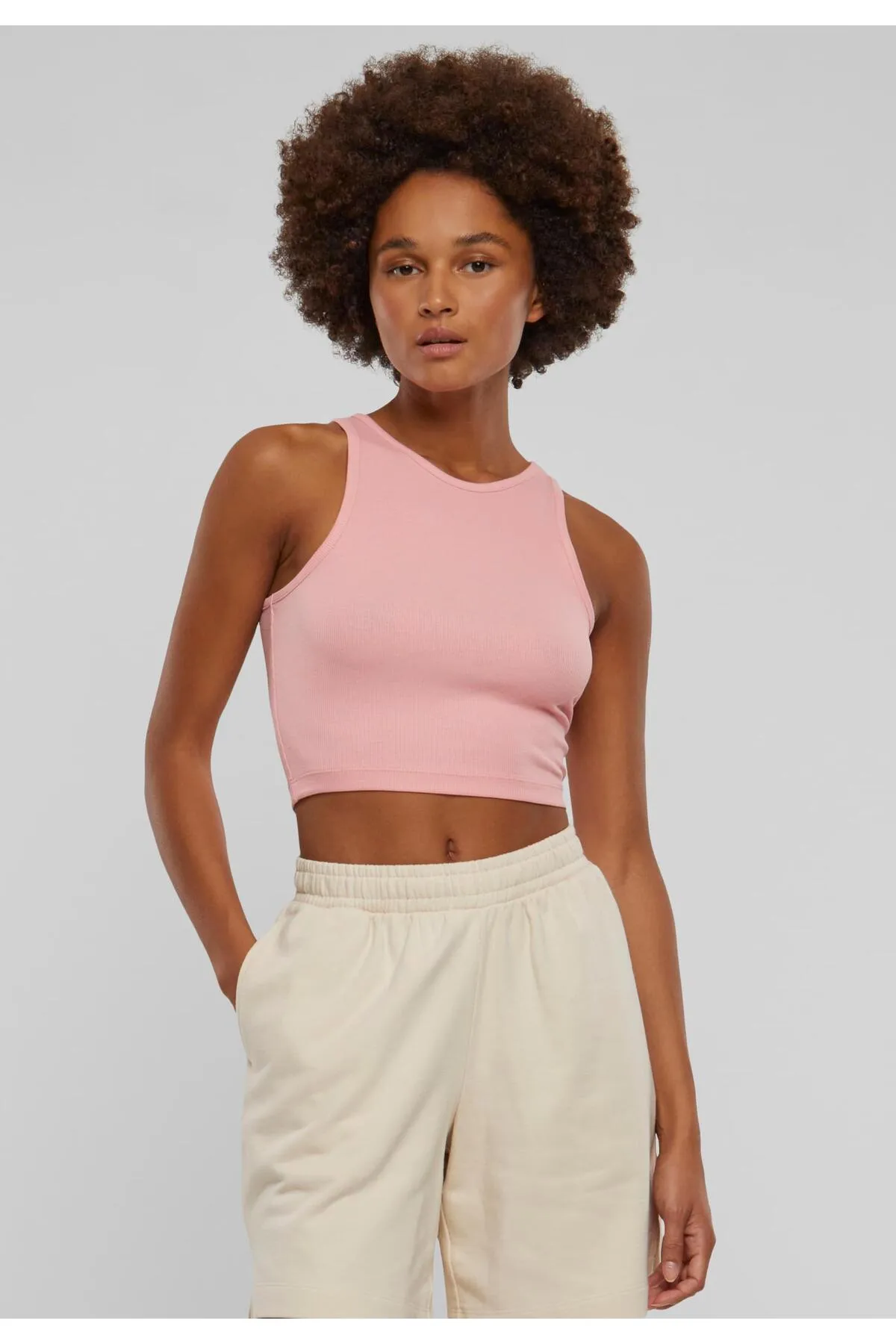 Urban Classics  Kurzes, geripptes Damenoberteil für Damen