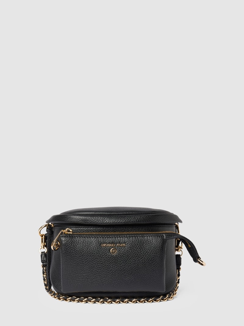 Crossbody Bag mit Label-Applikation Modell 'SLATER' in schwarz