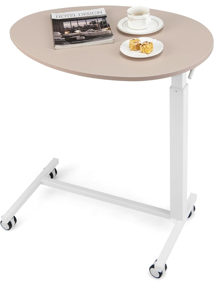 COSTWAY Beistelltisch höhenverstellbar mit Rollen in Rosa günstig kaufen onesize
