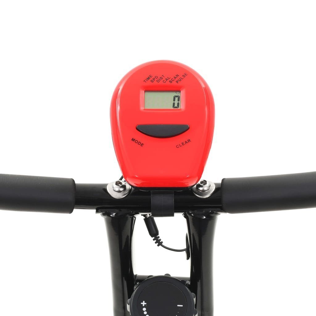 vidaXL Heimtrainer Magnetischer Heimtrainer X-Bike mit Pulsmessung Schwarz Rot