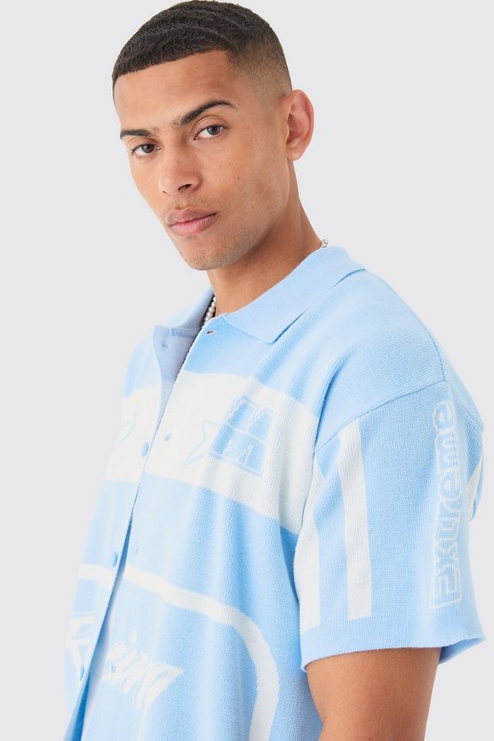 Kastiges Oversize Moto-Hemd