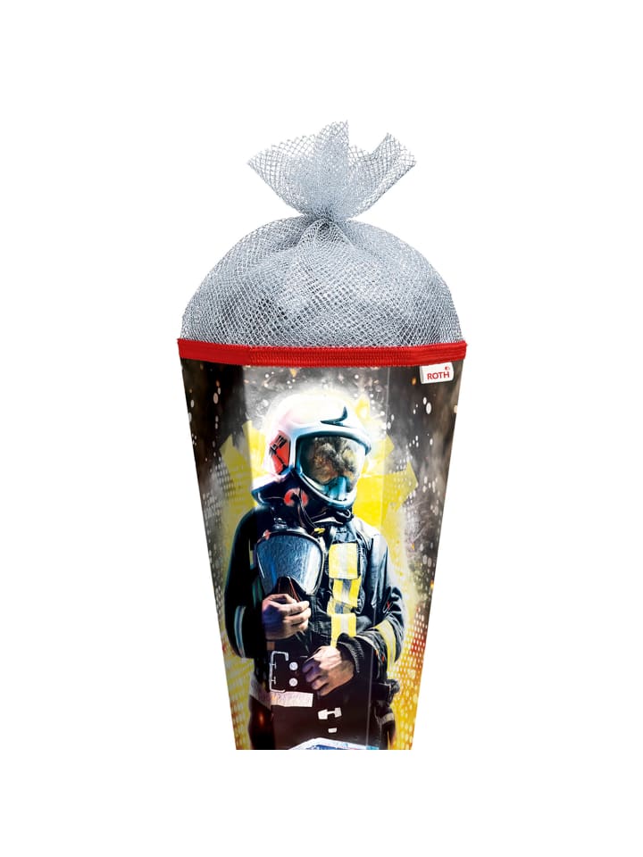 ROTH Schultüte groß Feuerwehrmann 85 cm, Glanzfolie in Rot günstig kaufen onesize