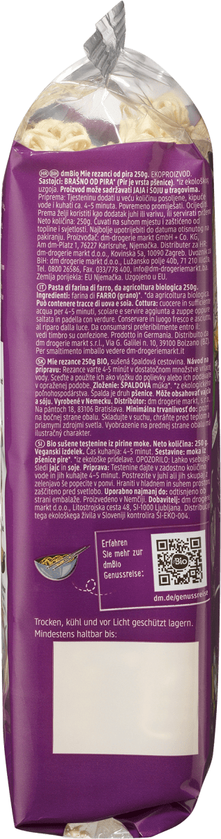 Nudeln, Mie-Nudeln aus Dinkel, 250 g