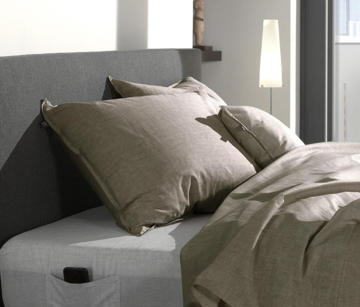 Zo!Home Kissenhülle Lino Taupe 40 x 80 cm