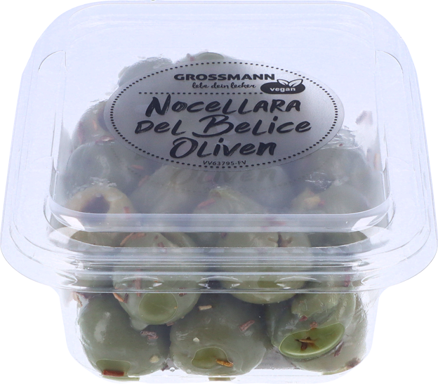 Grossmann Grüne Oliven mit Kräutern und Knoblauch