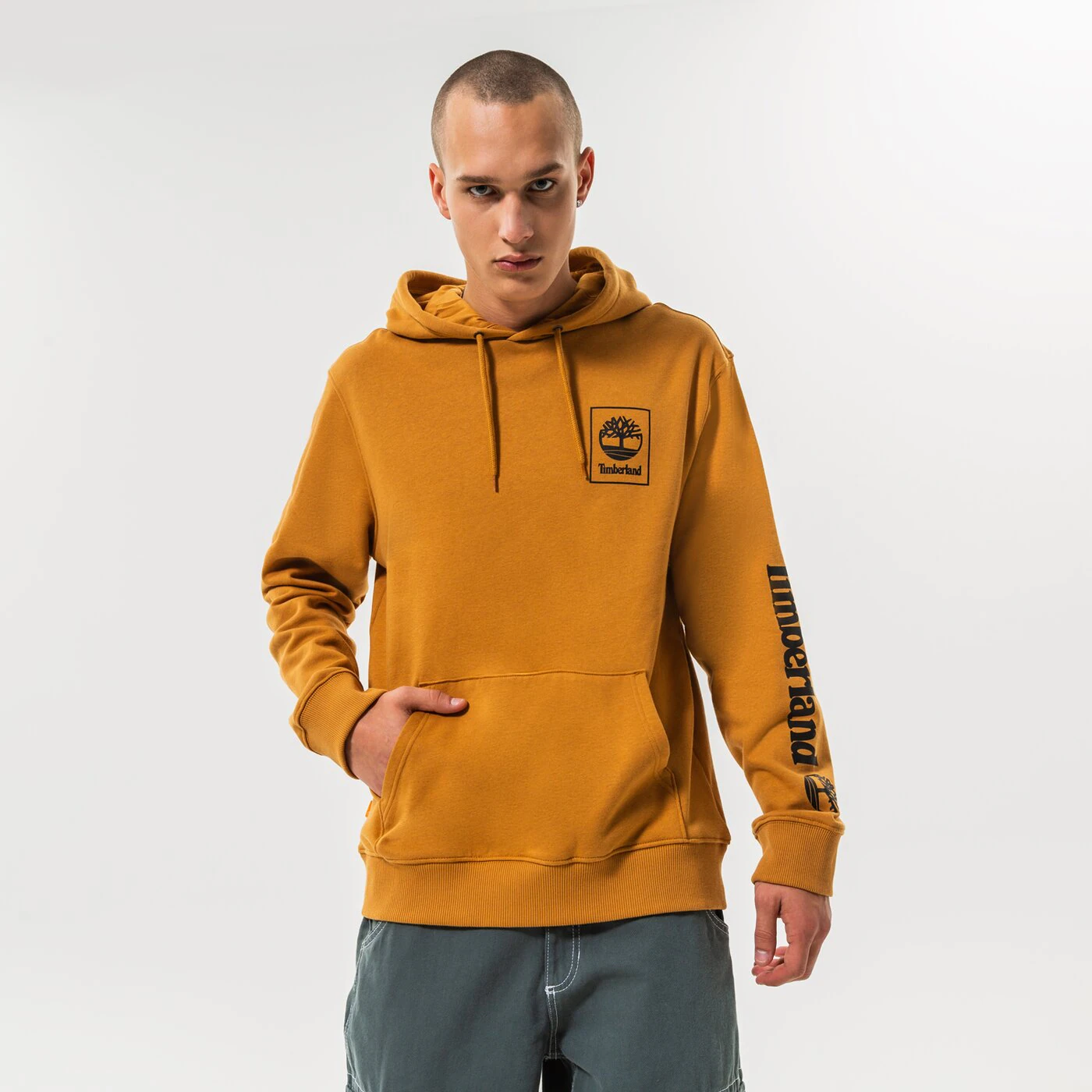 TIMBERLAND HOODIE STACK LOGO WHEAT BOOT Braun