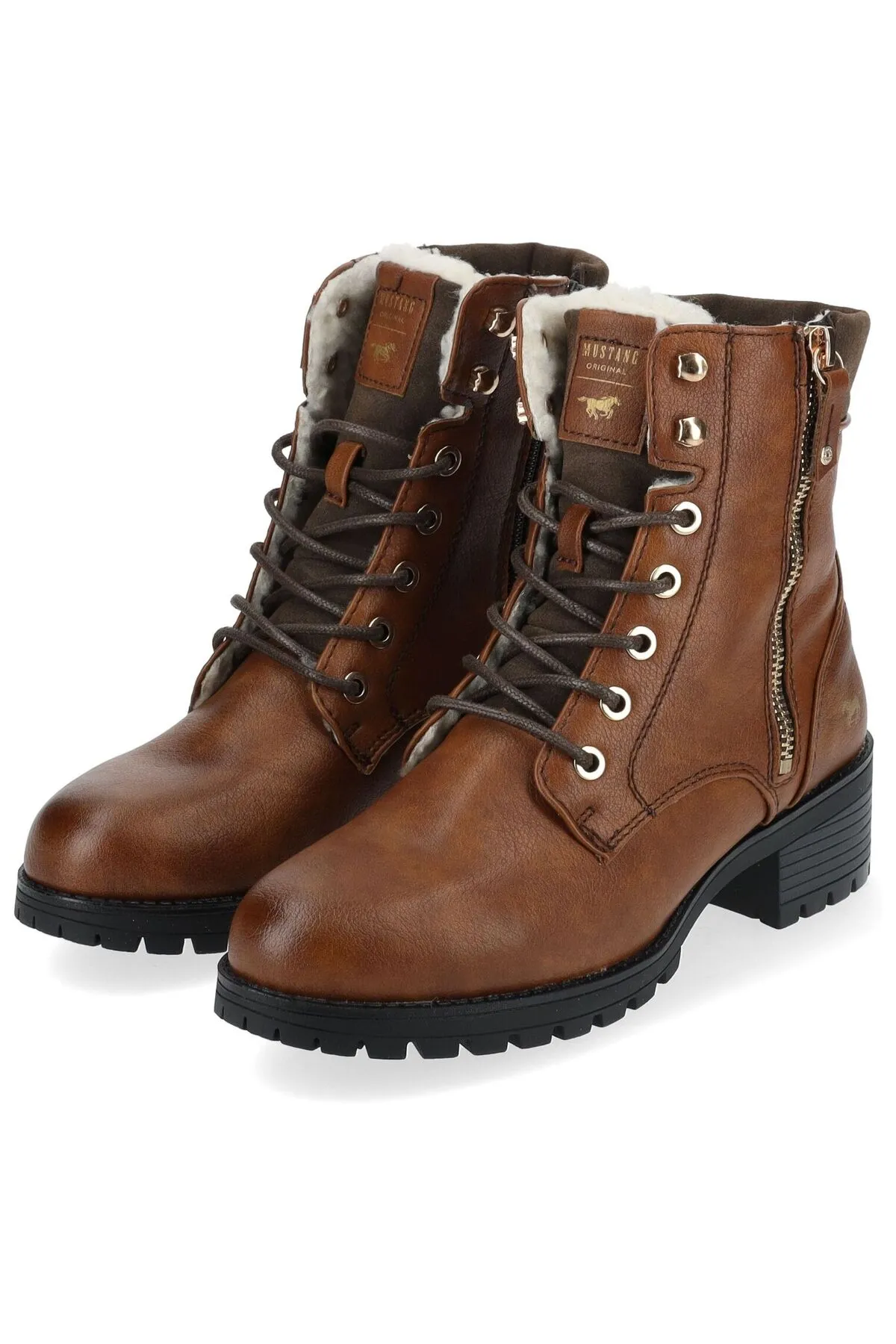 Mustang  Stiefelette - Braun - Blockabsatz