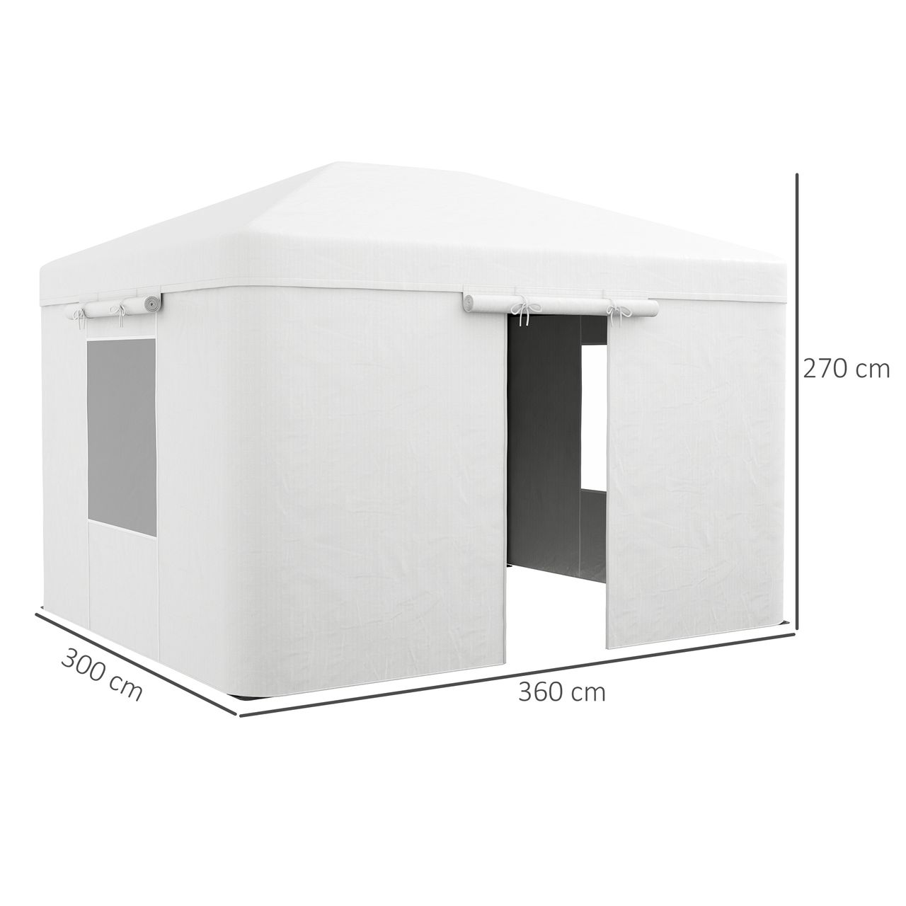 Outsunny Ersatzdach-Set für Garten Pavilliondach mit 2 Seitenwänden für Pavillon