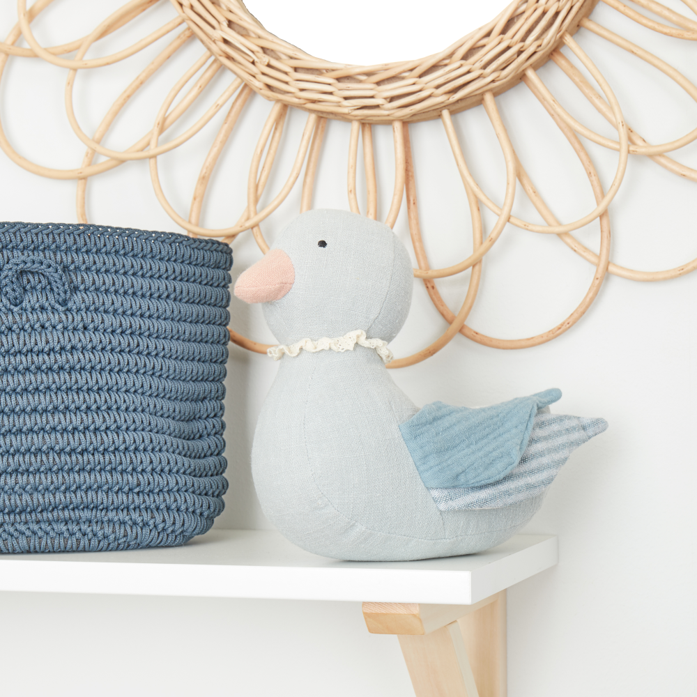 Stofftier Blaue ente 18cm blau