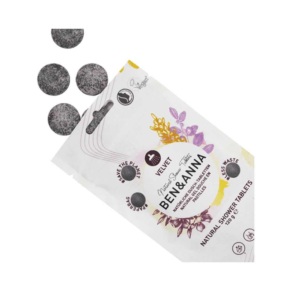 ben & anna Velvet Tabs Gel douche naturel solide en pastilles