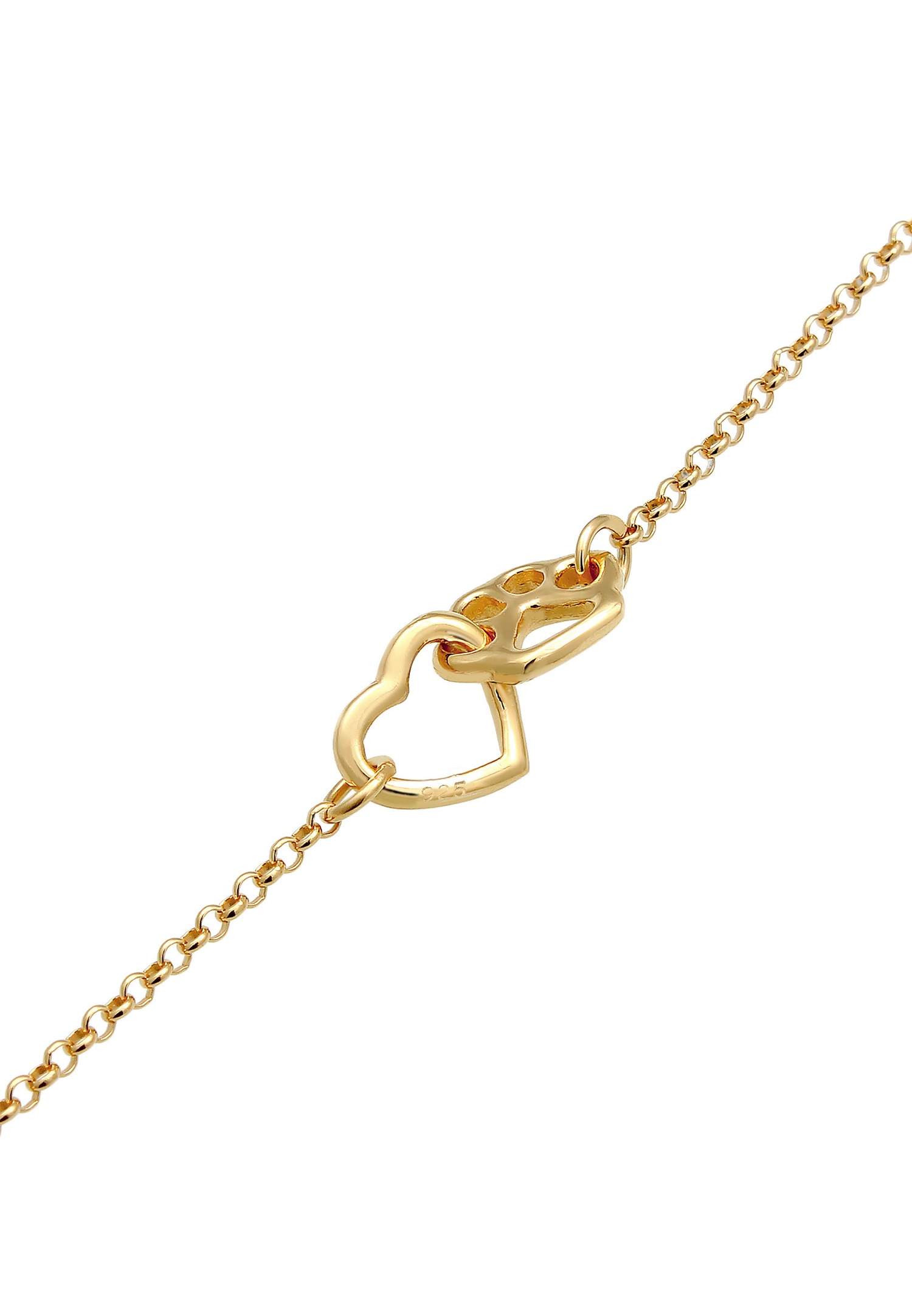 Elli Heart Paw Children's Bracelet - (925/1000) Silver Gold Plated