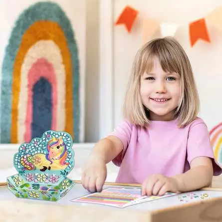 Mosaik Einhorn - Bastelset für Kinder ab 7 Jahren