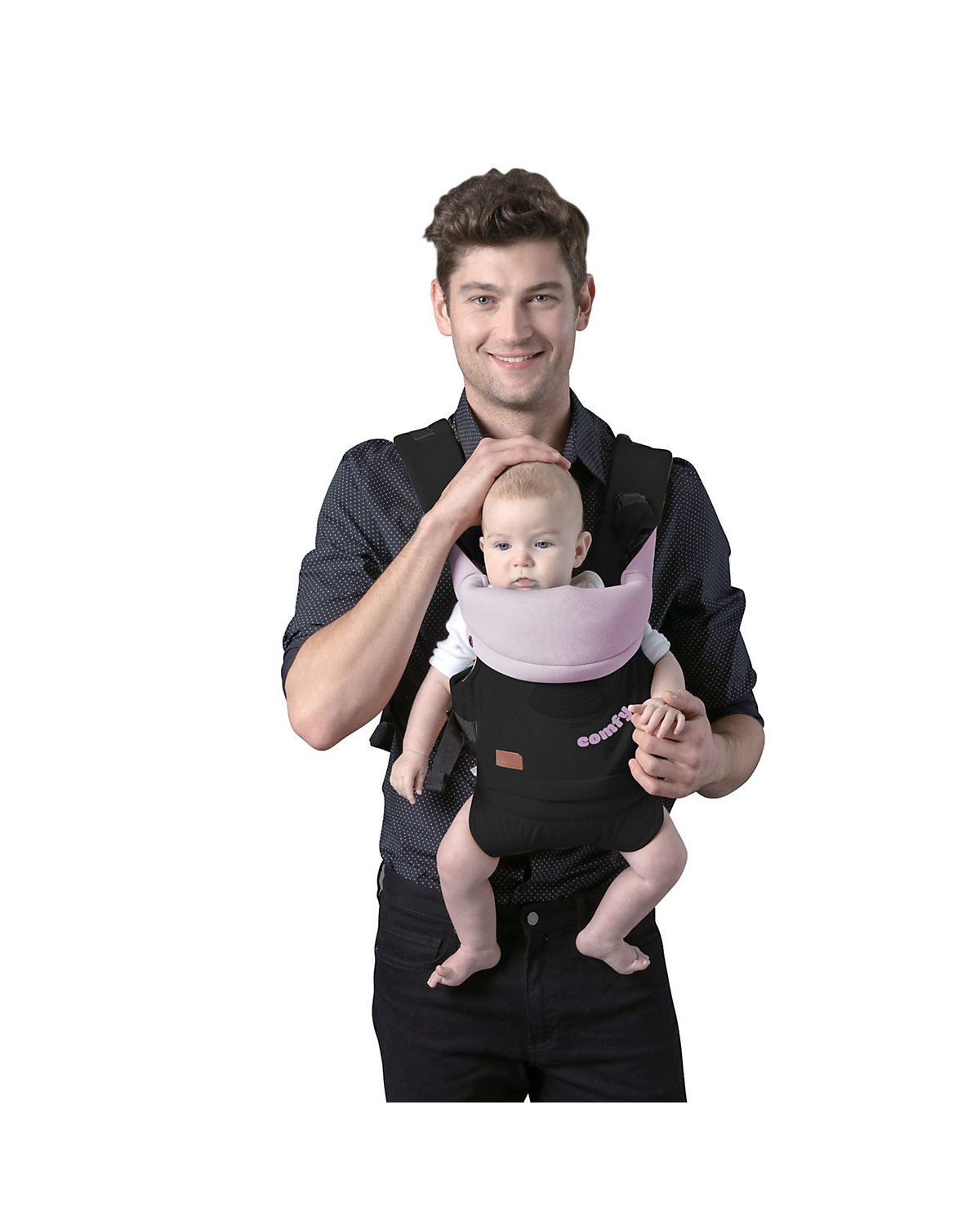 Babytrage Comfy 3 in 1 Bauch- und Rückentrage 4 Positionen bis 9 kg ab Geburt Babytragen