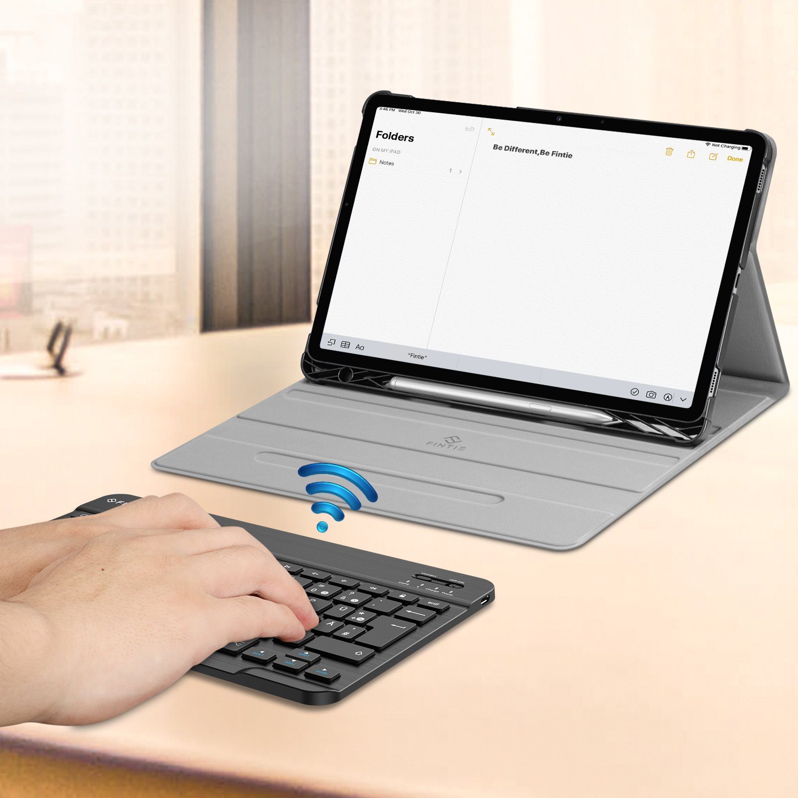 Fintie Tablet-Hülle Tastatur Hülle für Samsung Galaxy Tab S8 11 Zoll 2022 /S7 11 Zoll 2020, Keyboard Cover mit Magnetisch Abnehmbarer Deutscher Bluetooth Tastatur