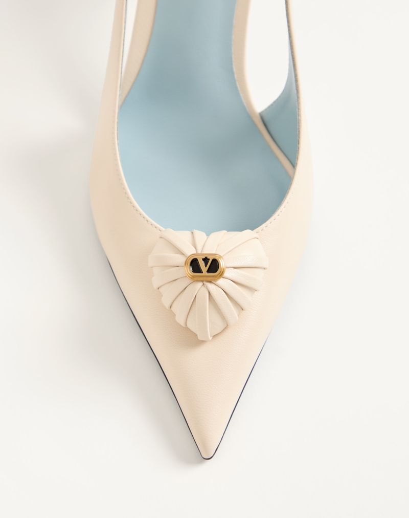 Coeur Royal Slingback Décolleté em pele de cabra 75 mm