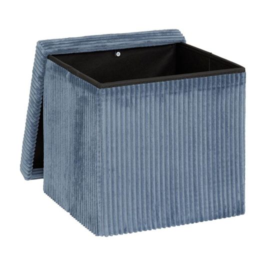 Puf pliabil 38×38 cm – catifea albastră