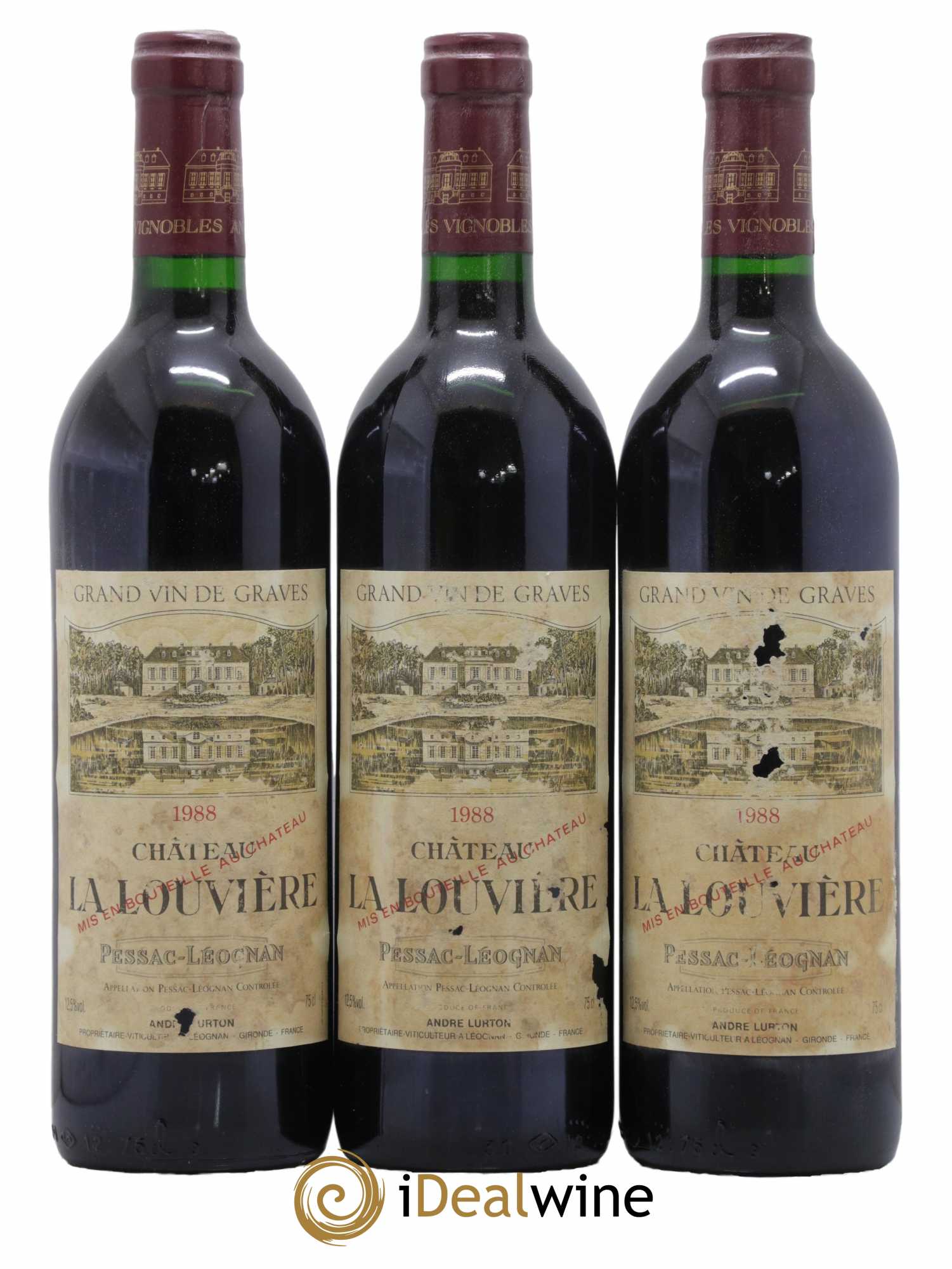 Château la Louvière  1988 - Lot de 12 Bouteilles