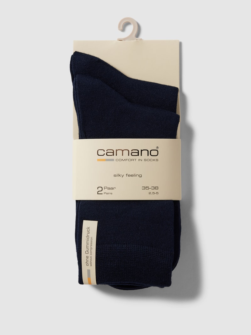 Socken mit Label-Detail Modell 'SILKY FEEL' in marineblau