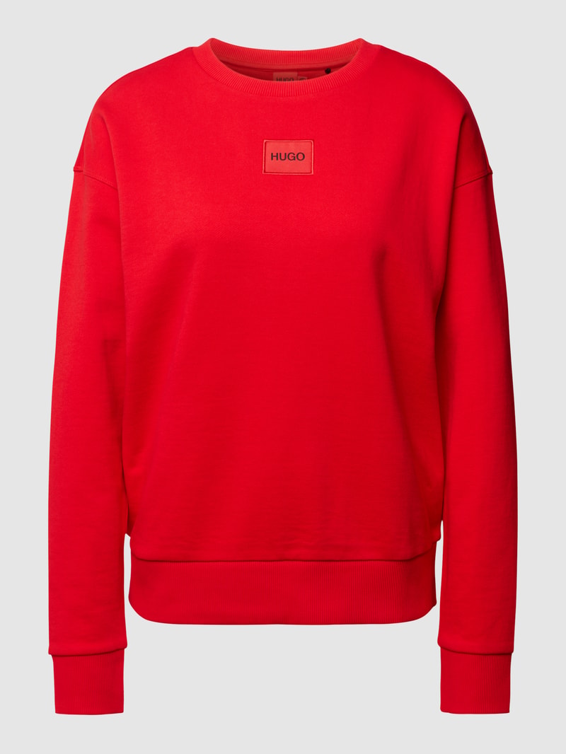 Sweatshirt mit Label-Patch in rot