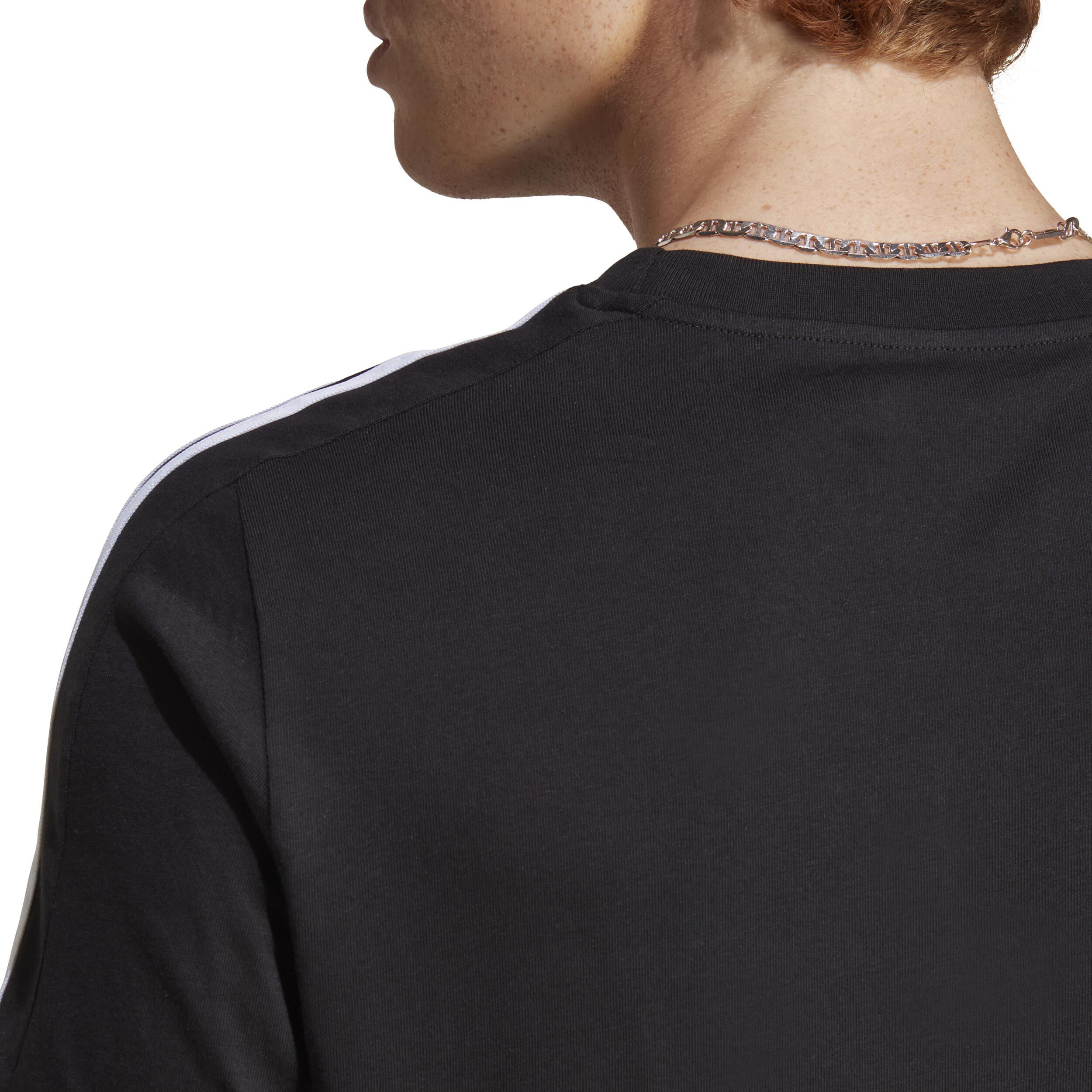 3 Stripes Single Jersey T-Shirt Herren - Schwarz, Weiß