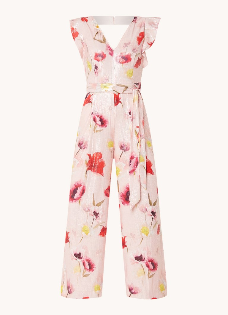 Phase Eight Rhiannon loose-fit jumpsuit with floral print and sequins