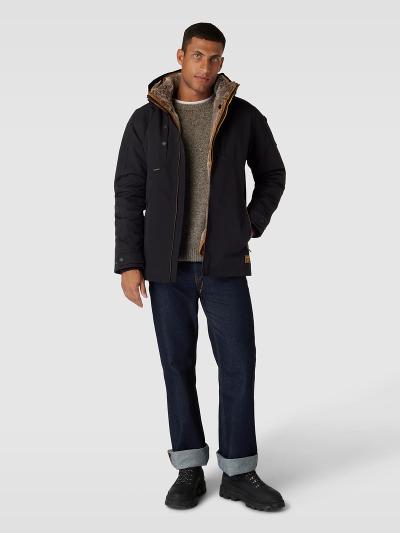 Parka mit Reißverschluss Modell 'SNOWPACK' in schwarz