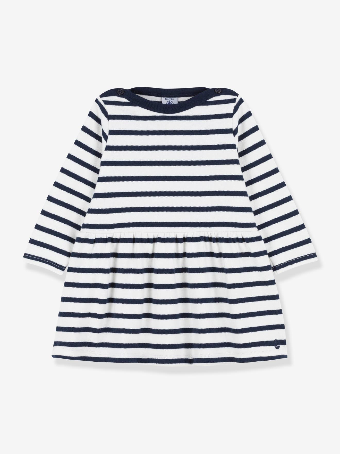Petit Bateau Baby Jerseykleid aus Bio-Baumwolle PETIT BATEAU - marine/weiß gestreift
