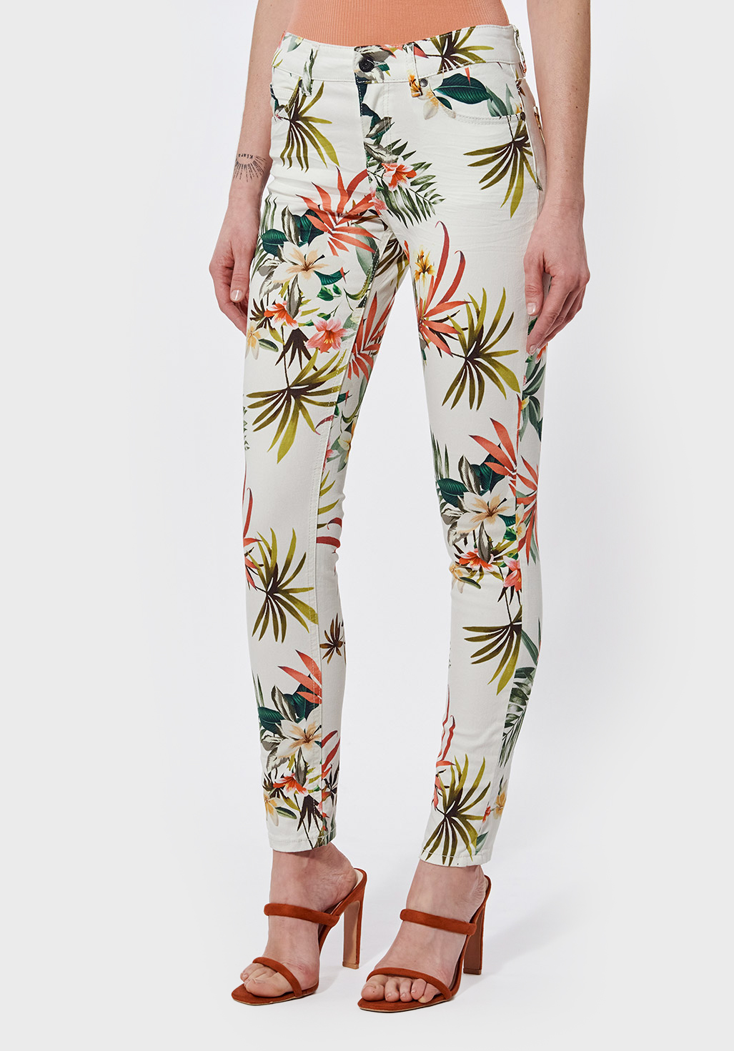 LAMI  Jean slim Femme imprimé fleuri