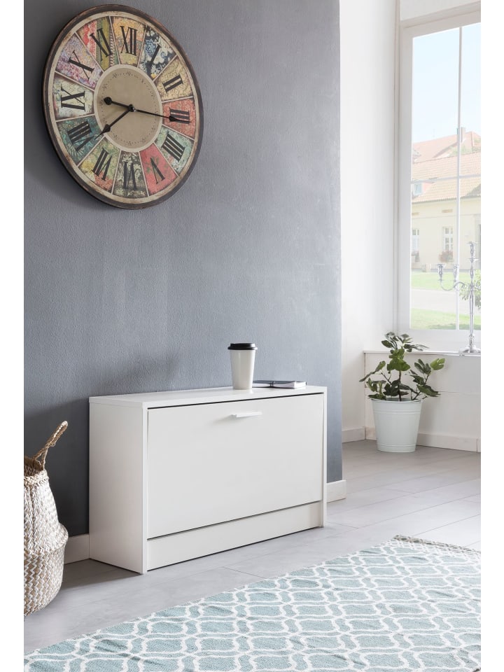 KADIMA DESIGN Schuhbank SPLIT mit Sitzfläche Schuhkipper Holz 80 x 47 x 24 cm, in Weiß günstig kaufen onesize