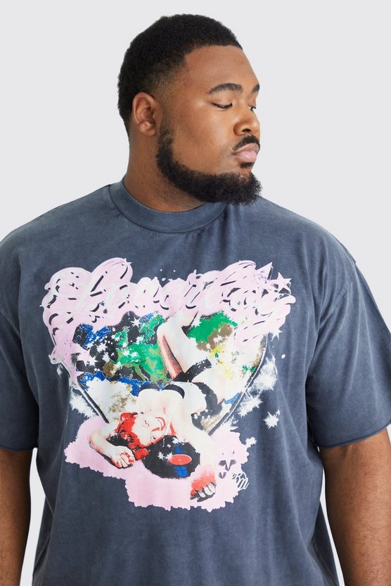 Plus Oversize T-Shirt mit Print