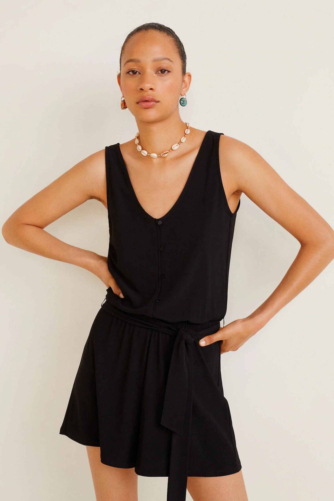 Mango Combi Shorts Femme couleur noir