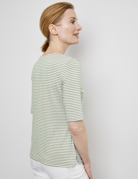 Geringeltes Halbarmshirt