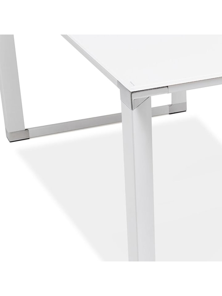KADIMA DESIGN Eckschreibtisch Glas modern Winkelwahl, Bürotisch minimalistisch in Weiß günstig kaufen