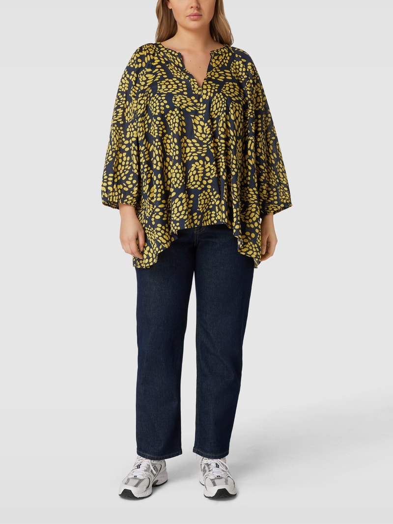 PLUS SIZE Tunika mit Allover-Muster Modell 'POP SAFARI' in dunkelblau