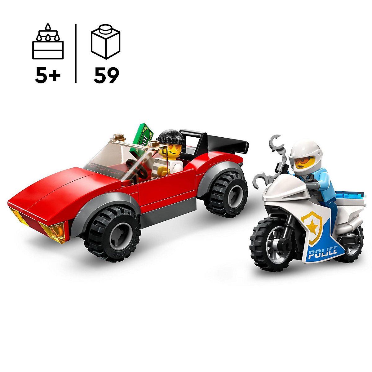 LEGO® City 60392 Verfolgungsjagd mit dem Polizeimotorrad