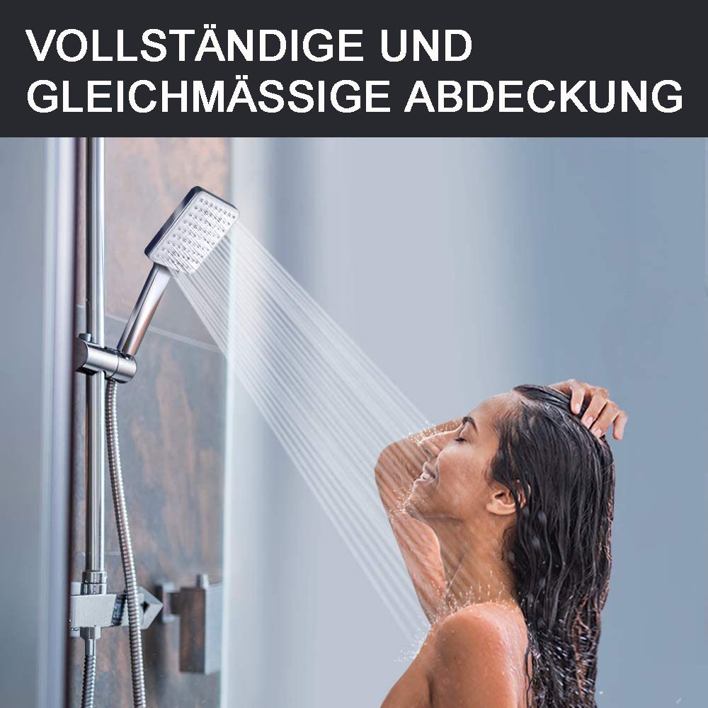 Haiaveng Handbrause Großer Duschkopf mit 1,5m Schlauch, Handbrause, Duschschlauch Handbrause Duschkopf Regendusche mit 6 Strahlarten