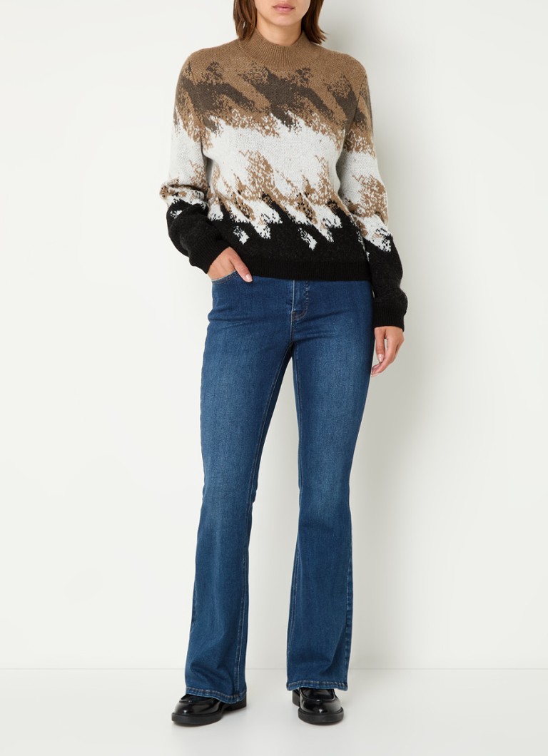 Sweter Taifun z cienkiej dzianiny z mieszanki wełny i nadrukiem
