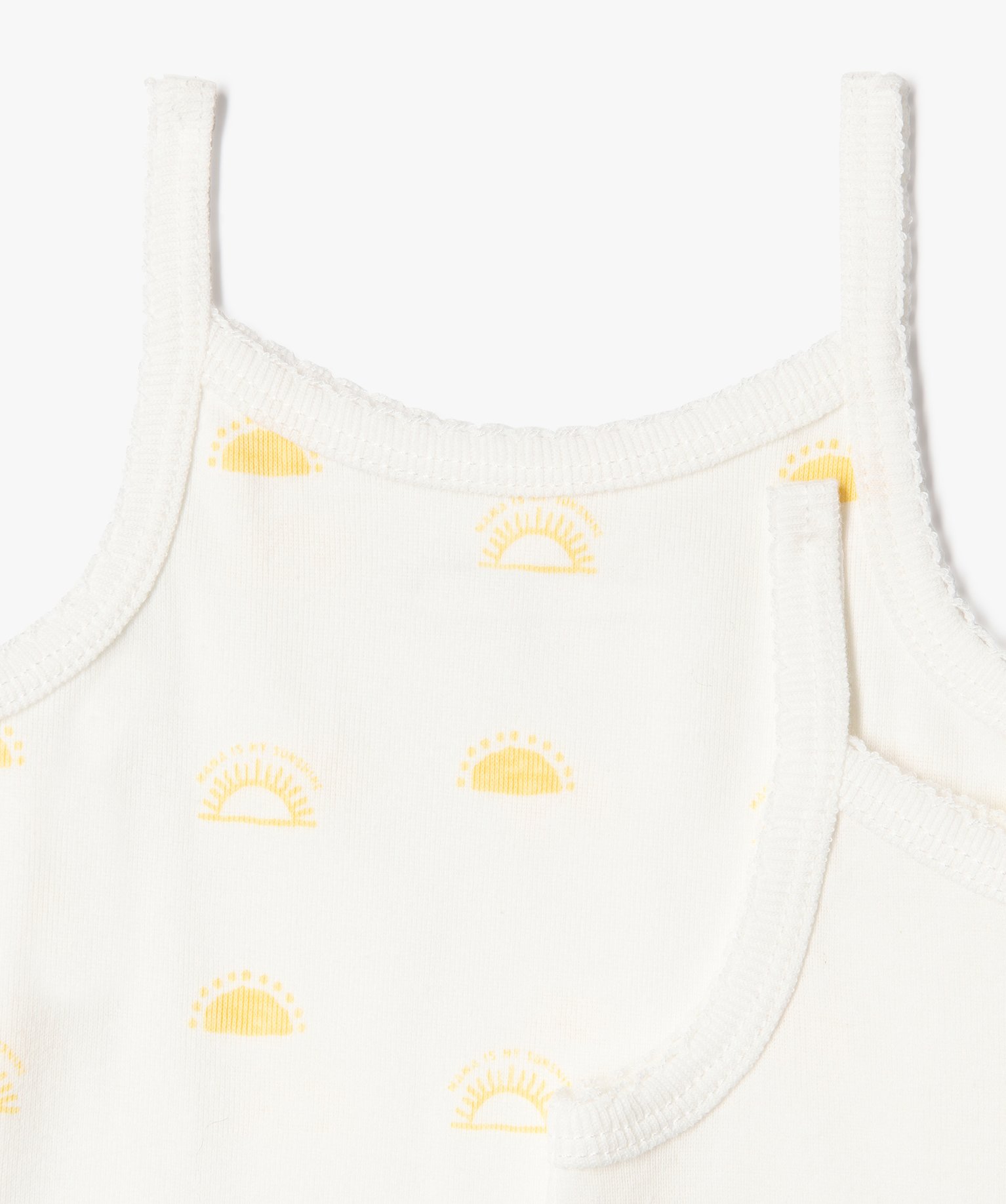 Body bébé à bretelles et motif (lot de 3) beige | GEMO