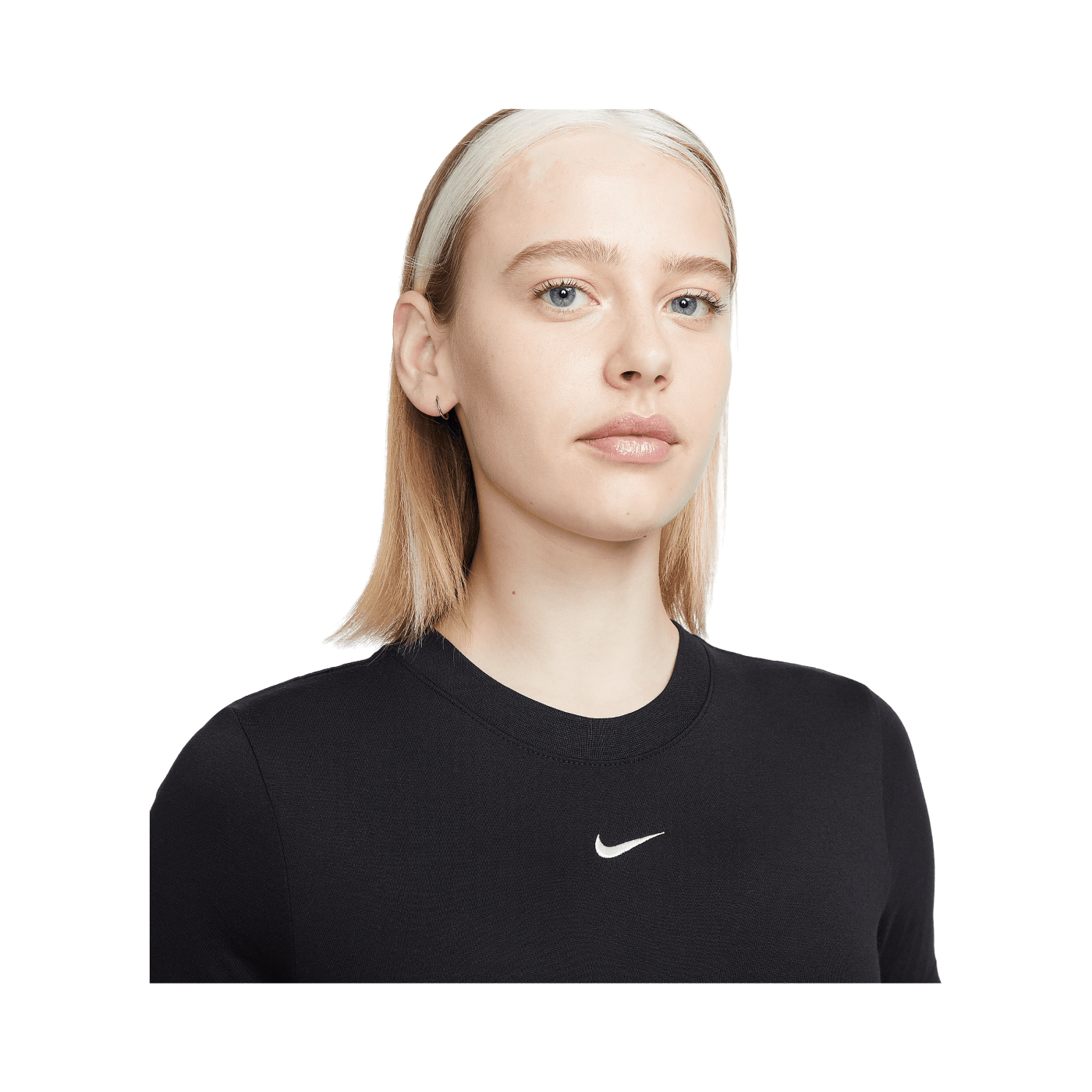Nike Essential Crop T-Shirt Damen Schwarz F010