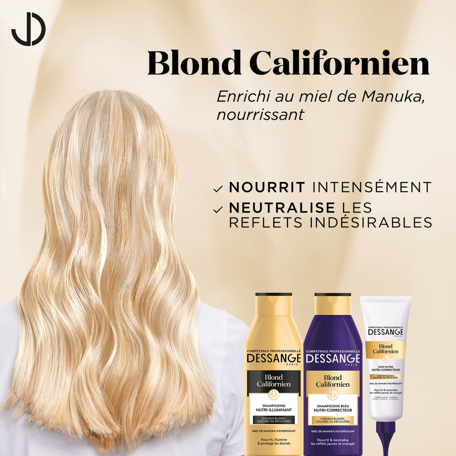 Dessange Blond Californien Soin Patine Bleu Nutri-correcteur Miel de Manuka Nourrissant