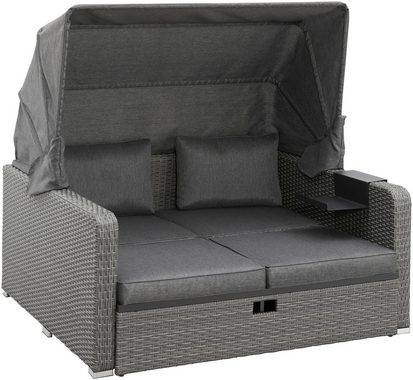 KONIFERA Loungebett Sylt, 8 Teile, Sofa, Zierkissen, Hängetisch mit klappbarem Dach