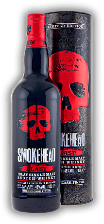 SMOKEHEAD Islay Single Malt Sherry Cask Blast 48% SMOKEHEAD Islay Single Malt Sherry Cask Blast 48% Das extrem rauchige Aroma stellt alles an Geschmacksintensität in den Schatten, was Sie bis dahin von Whisky kannten. Für alle, die gern etwas Neues p