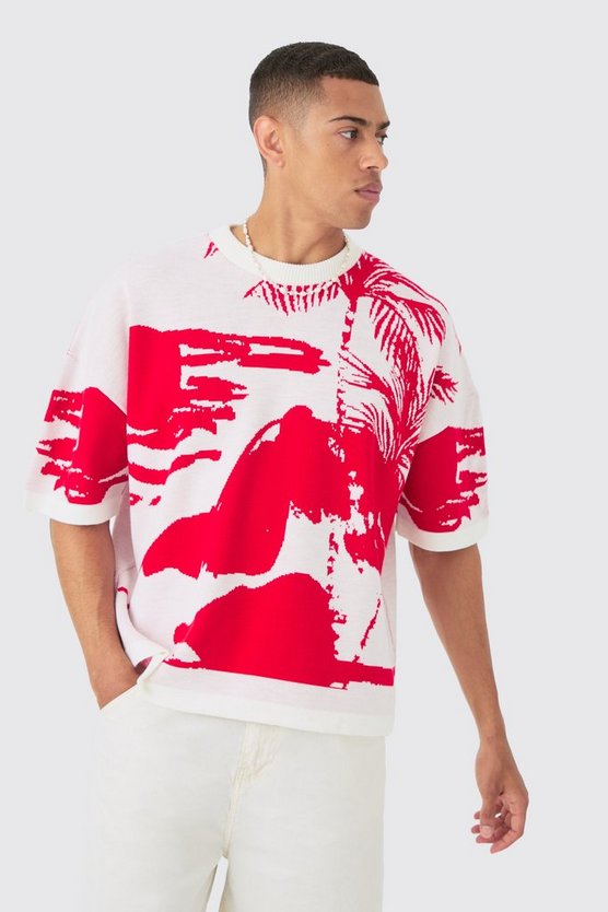 Gestricktes Oversize T-Shirt